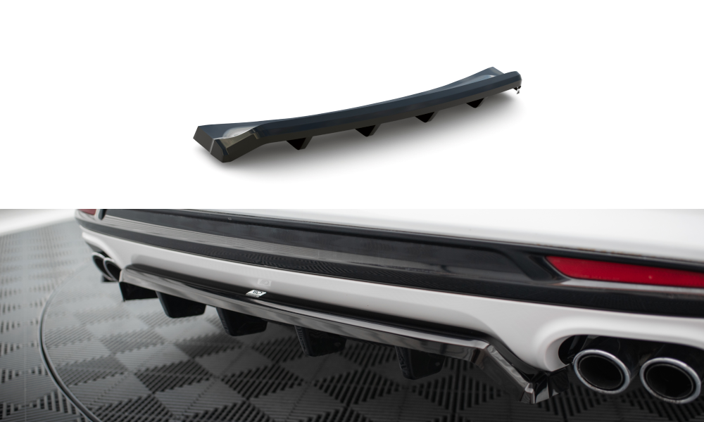 Street+ Mittlerer Diffusor RACE passend für Ford Mondeo Sport Mk5 Facelift / Fusion Sport Mk2 Facelift schwarz Hochglanz – Ansicht 2