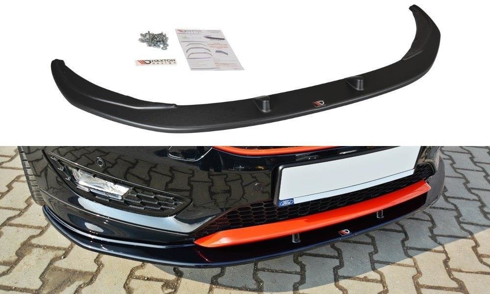 Street+ Spoilerlippe Front Ansatz V.1 passend für Ford Focus ST-Line Mk3 Facelift schwarz Hochglanz – Ansicht 2