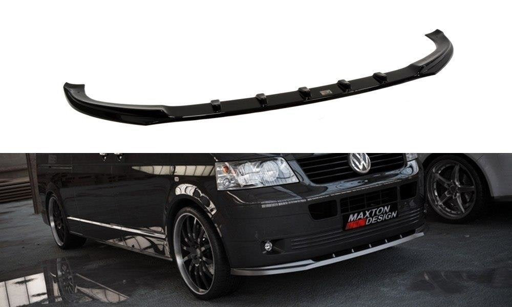 Street+ Spoilerlippe Front Ansatz passend für VW T5 (vor Facelift) schwarz Hochglanz – Ansicht 2