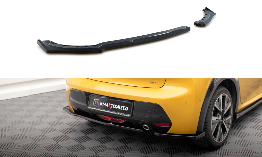 Heck Ansatz Flaps Diffusor passend für Peugeot 208 GT Mk2 schwarz Hochglanz – Ansicht 2