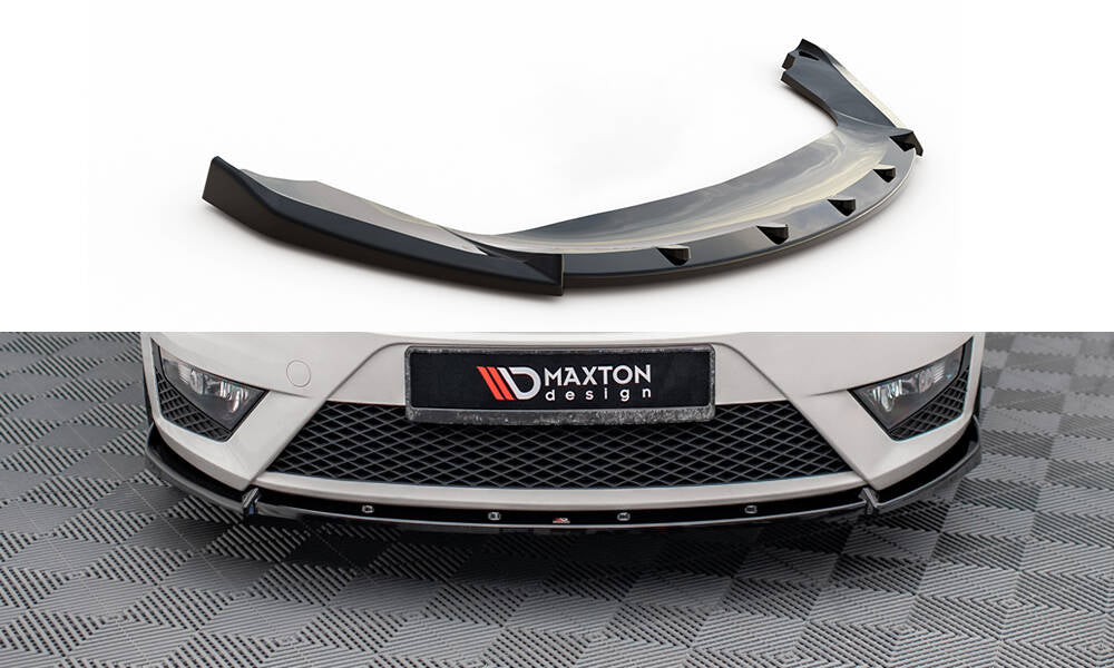 Street+ Spoilerlippe Front Ansatz V.2 passend für Seat Ibiza FR SC Mk4 Facelift schwarz Hochglanz – Ansicht 2