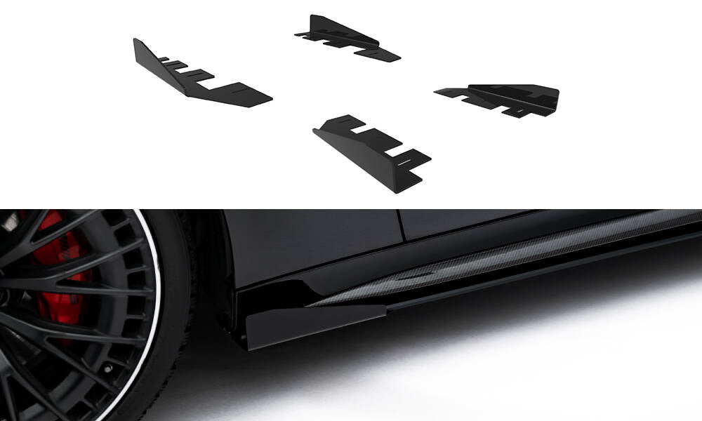 Seitenschweller Flaps passend für Mercedes-AMG CLE 53 Aero C236 schwarz Hochglanz – Ansicht 2