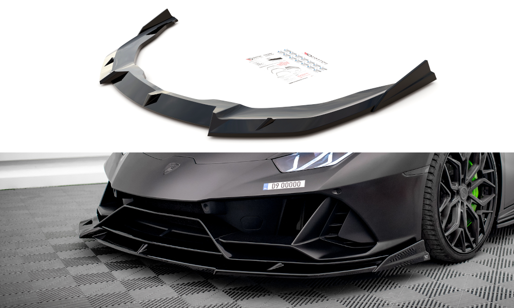 Street+ Spoilerlippe Front Ansatz passend für Lamborghini Huracan EVO AWD schwarz Hochglanz – Ansicht 2