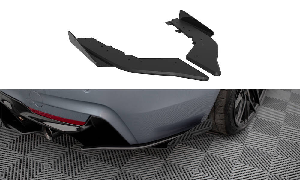 Street Pro Heck Ansatz Flaps Diffusor + Flaps passend für BMW 4er35i Coupe M-Paket F32 schwarz Hochglanz – Ansicht 2