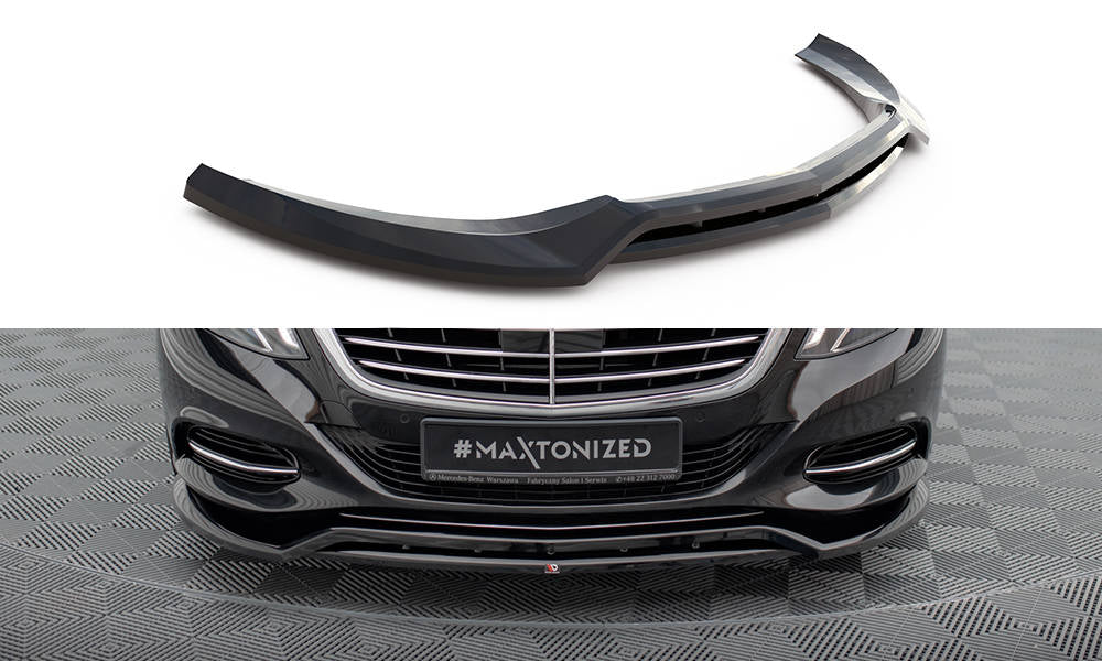 Street+ Spoilerlippe Front Ansatz V.2 passend für Mercedes-Benz S W222 schwarz Hochglanz – Ansicht 2
