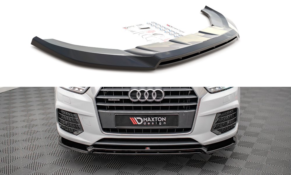 Street+ Spoilerlippe Front Ansatz V.2 passend für Audi Q3 Sport 8U Facelift schwarz Hochglanz – Ansicht 2