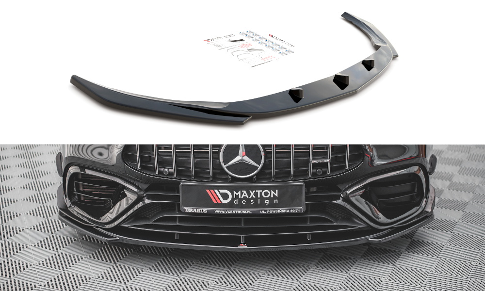 Street+ Spoilerlippe Front Ansatz V.3 passend für Mercedes-AMG CLA 45 Aero C118 schwarz Hochglanz – Ansicht 2