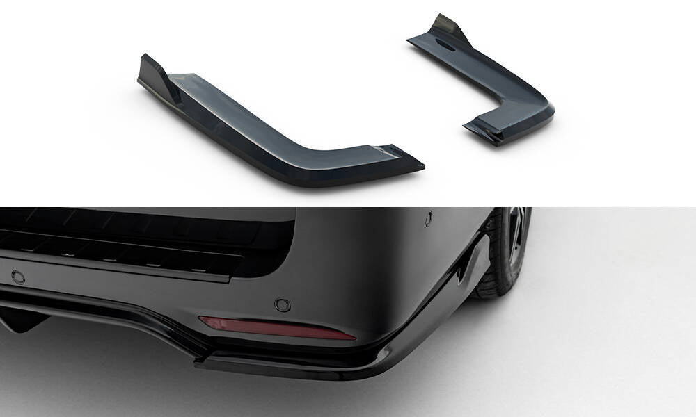 Heck Ansatz Flaps Diffusor V.3 passend für Mercedes-Benz V-Klasse AMG-Line W447 Facelift  schwarz Hochglanz – Ansicht 2