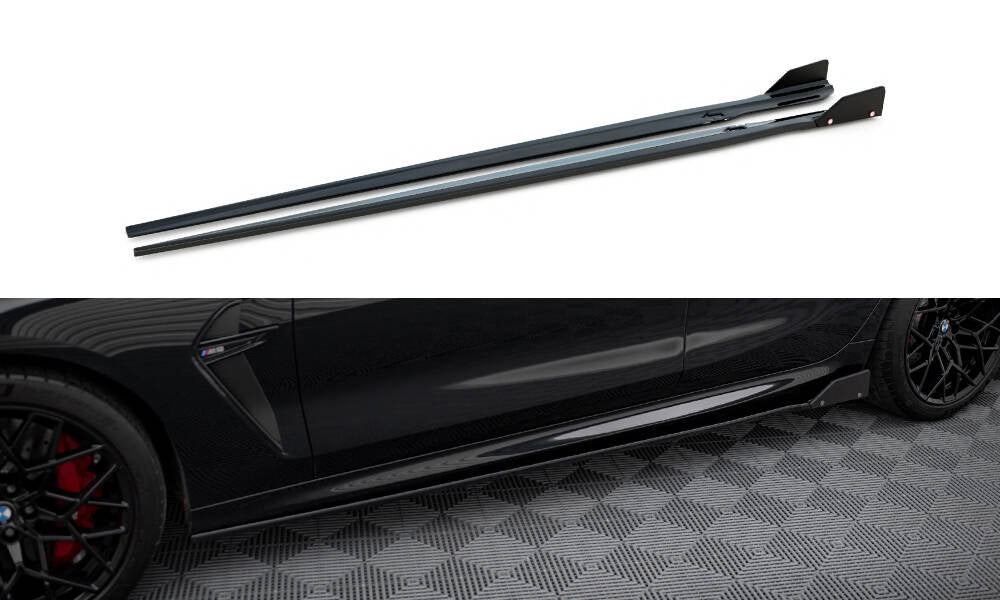 Street+ Seitenschweller Leisten passend für V.1 + Flaps passend für BMW M8 Gran Coupe F93 / 8 Gran Coupe M-Paket G16 – Ansicht 2