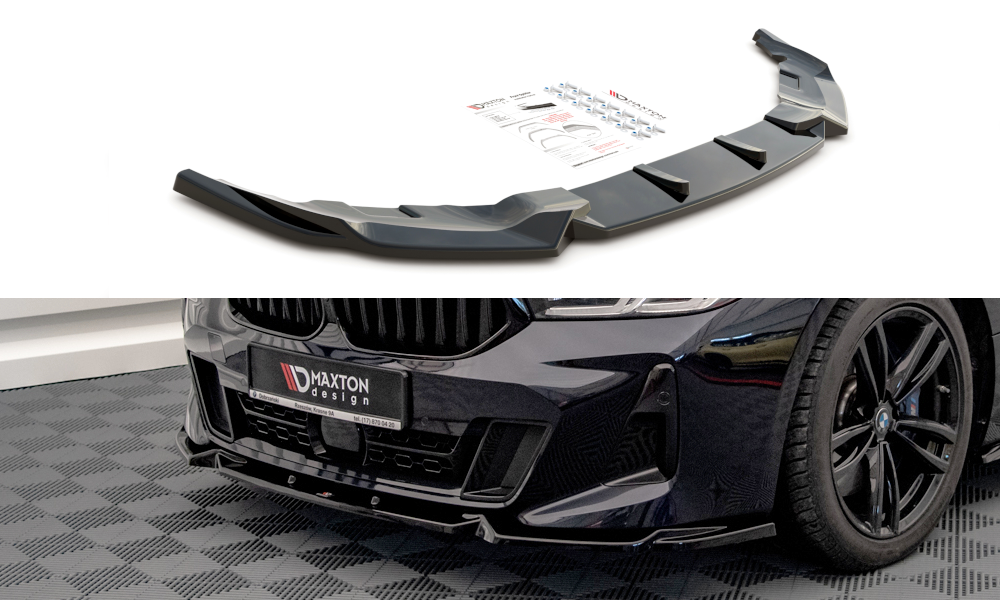 Street+ Spoilerlippe Front Ansatz passend für BMW 6er GT M-Paket G32 Facelift schwarz Hochglanz – Ansicht 2