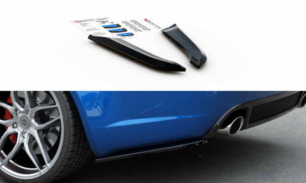 Heck Ansatz Flaps Diffusor V.1 passend für Audi RS4 Limousine B7 schwarz Hochglanz – Ansicht 2