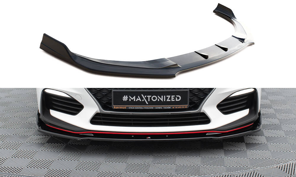 Street+ Spoilerlippe Front Ansatz V.3 passend für Hyundai I30 N Mk3 Hatchback/ Fastback schwarz Hochglanz – Ansicht 2