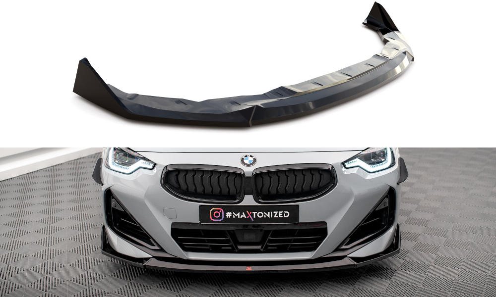 Street+ Spoilerlippe Front Ansatz V.3 passend für BMW 2 Coupe M-Paket / M240i G42 schwarz Hochglanz – Ansicht 2
