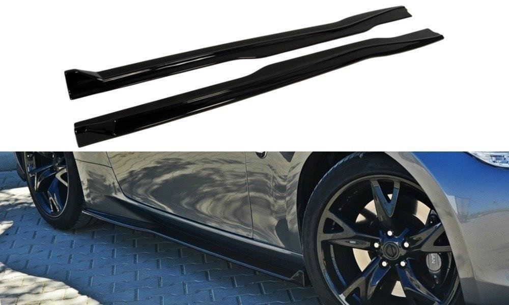 Street+ Seitenschweller Leisten passend für V.1 passend für Nissan 370Z schwarz Hochglanz – Ansicht 2