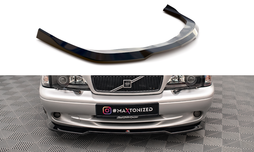 Street+ Spoilerlippe Front Ansatz V.2 passend für Volvo C70 Mk1 schwarz Hochglanz – Ansicht 2