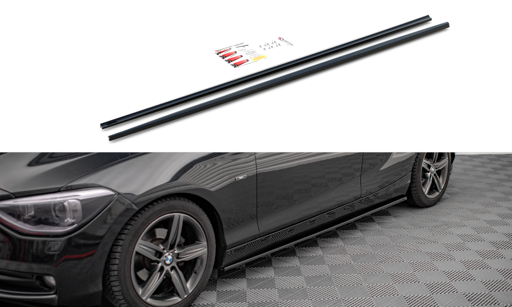 Street+ Seitenschweller Leisten passend für BMW 1er F20 schwarz Hochglanz – Ansicht 2