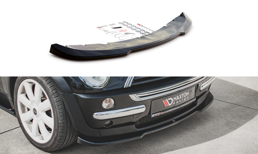 Street+ Spoilerlippe Front Ansatz passend für Mini Cooper / One R50  schwarz Hochglanz – Ansicht 2
