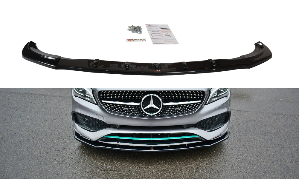 Street+ Spoilerlippe Front Ansatz V.1 passend für Mercedes CLA C117 AMG-LINE FACELIFT schwarz Hochglanz – Ansicht 2