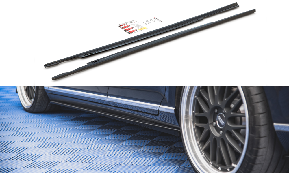Street+ Seitenschweller Leisten passend für VW Passat B8 schwarz Hochglanz – Ansicht 2