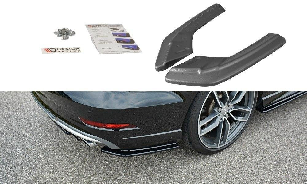 Heck Ansatz Flaps Diffusor passend für Audi S3 / A3 S-Line 8V FL Limousine schwarz Hochglanz – Ansicht 2