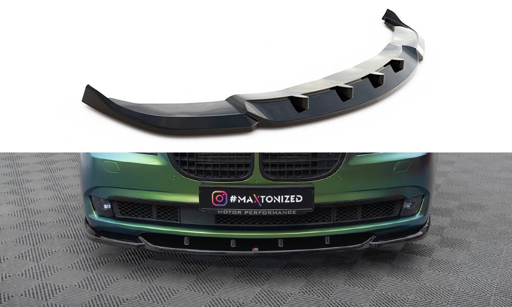 Street+ Spoilerlippe Front Ansatz V.1 passend für BMW 7 F01 schwarz Hochglanz – Ansicht 2
