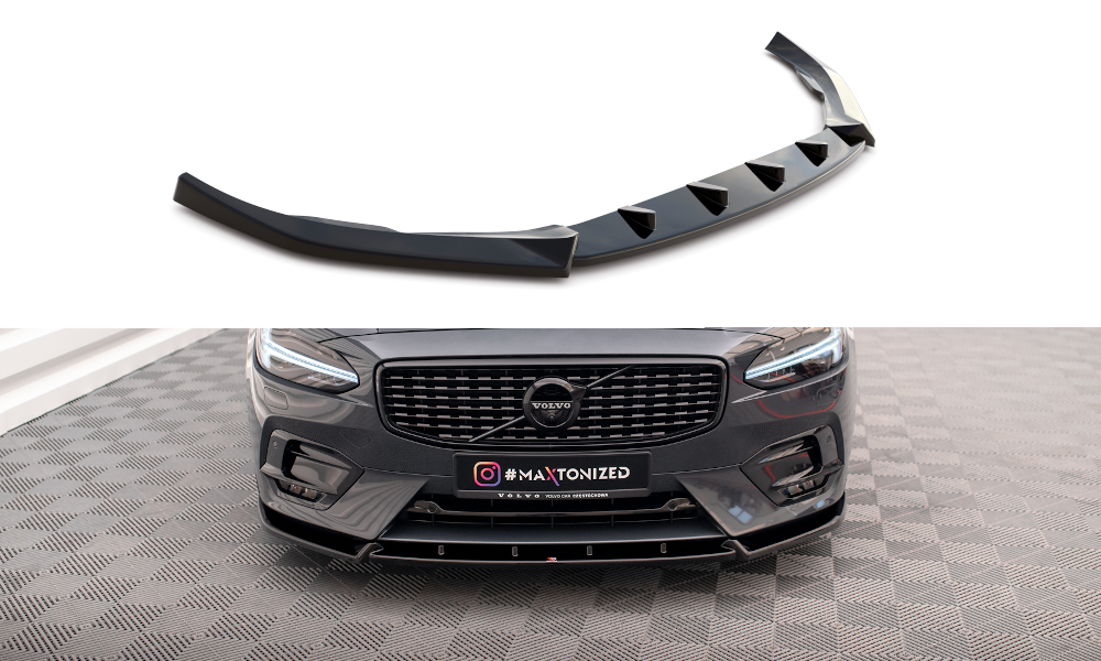 Street+ Spoilerlippe Front Ansatz passend für Volvo V90 / S90 R-Design Mk2 schwarz Hochglanz – Ansicht 2
