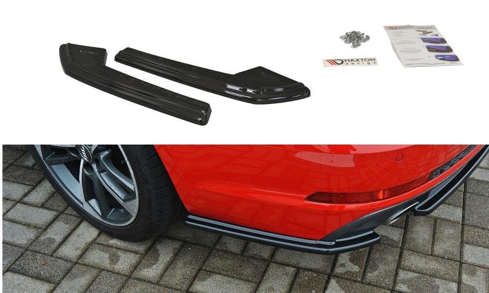 Heck Ansatz Flaps Diffusor passend für Audi A4 B9 S-Line schwarz Hochglanz – Ansicht 2