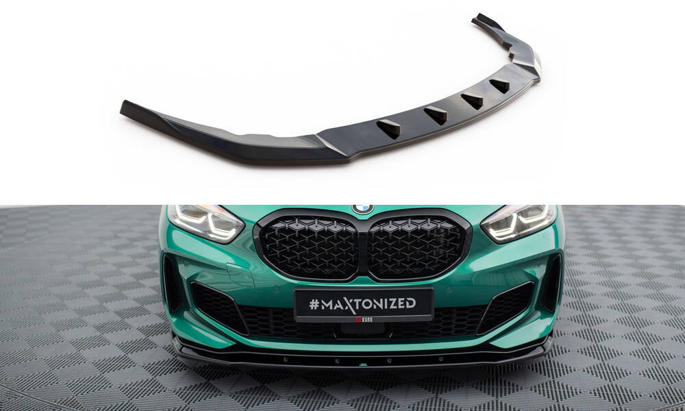Street+ Spoilerlippe Front Ansatz passend für V.9 BMW M135i F40 schwarz Hochglanz – Ansicht 2