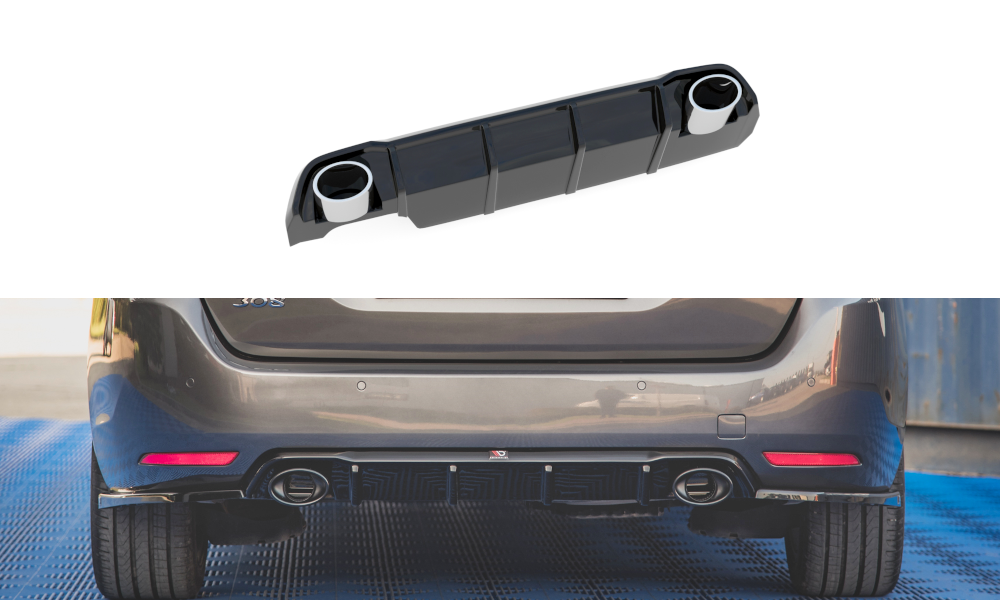 Diffusor Heck Ansatz + Endrohre passend für Peugeot 308 SW Mk2 – Ansicht 2