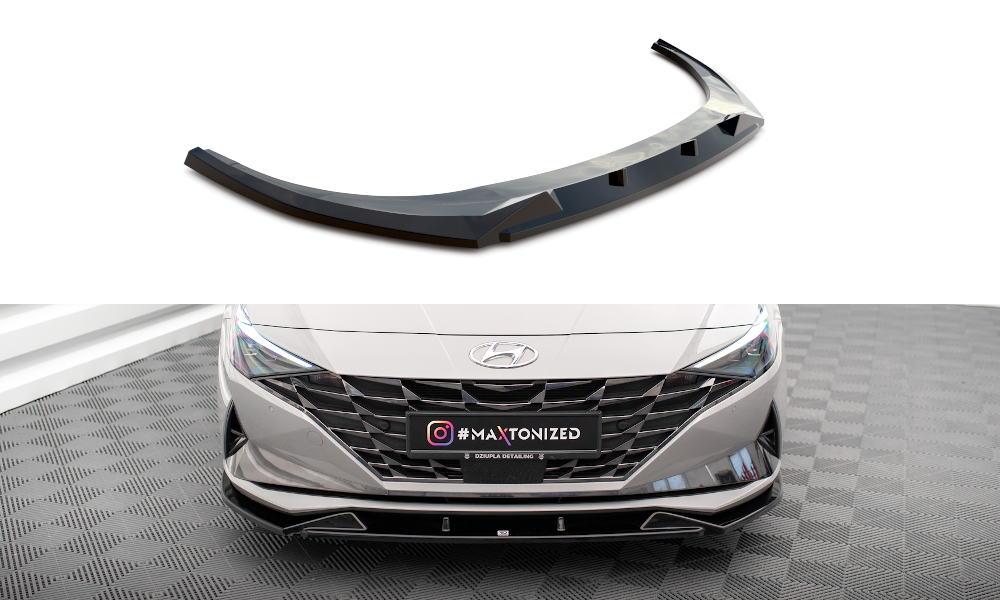 Street+ Spoilerlippe Front Ansatz passend für Hyundai Elantra Mk7 schwarz Hochglanz – Ansicht 2
