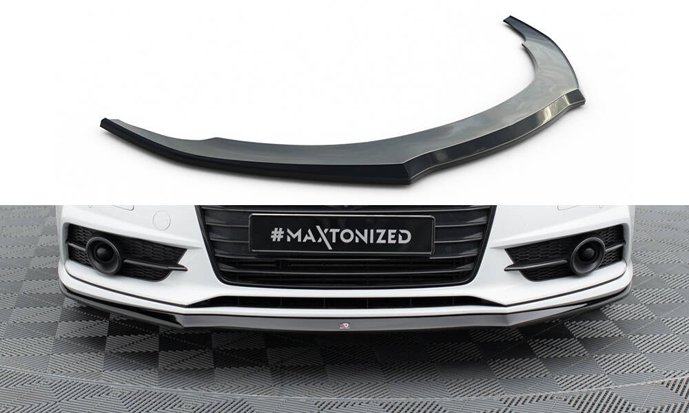 Street+ Spoilerlippe Front Ansatz passend für Audi S7 / A7 S-Line C7 FL schwarz Hochglanz – Ansicht 2