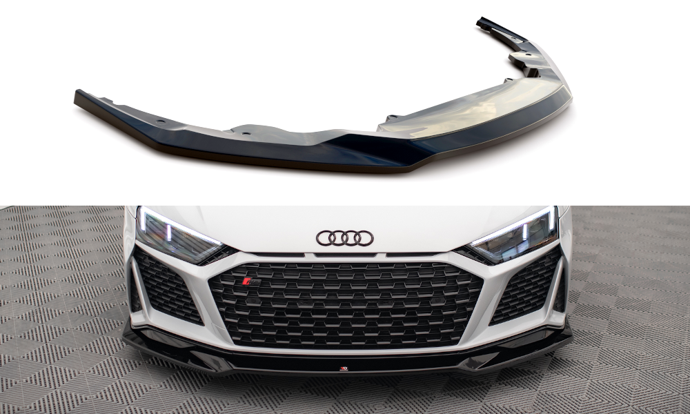 Street+ Spoilerlippe Front Ansatz V.3 passend für Audi R8 Mk2 Facelift schwarz Hochglanz – Ansicht 2