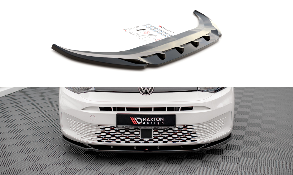 Street+ Spoilerlippe Front Ansatz V.1 passend für VW Caddy Mk5 schwarz Hochglanz – Ansicht 2