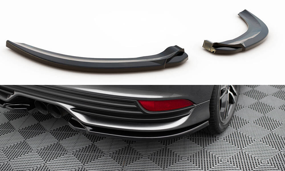 Heck Ansatz Flaps Diffusor V.2 passend für Ford Focus ST Mk3 Facelift schwarz Hochglanz – Ansicht 2