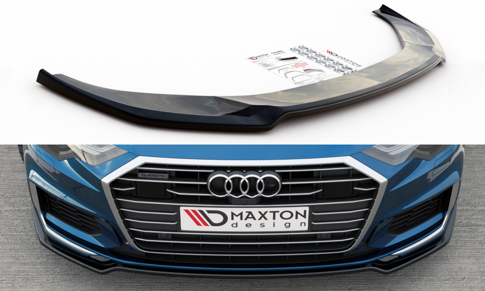 Street+ Spoilerlippe Front Ansatz V.1 passend für Audi A6 S-Line / S6 C8 / C8 Facelift schwarz Hochglanz – Ansicht 2
