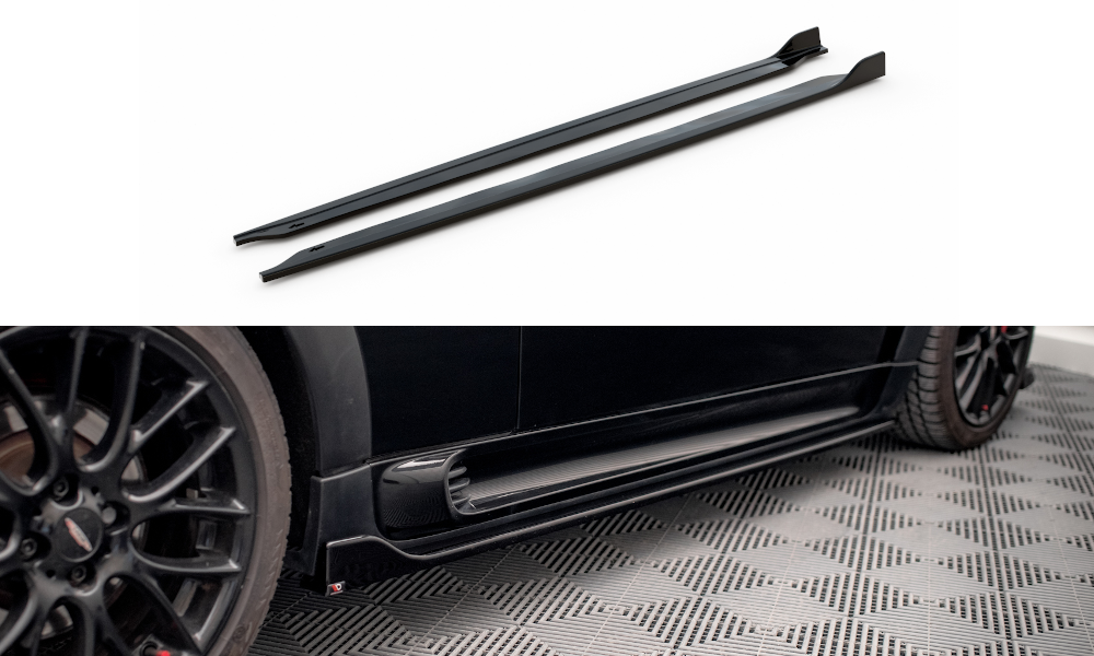 Street+ Seitenschweller Leisten V.2 passend für Mini Cooper John Cooper Works R56 schwarz Hochglanz – Ansicht 2