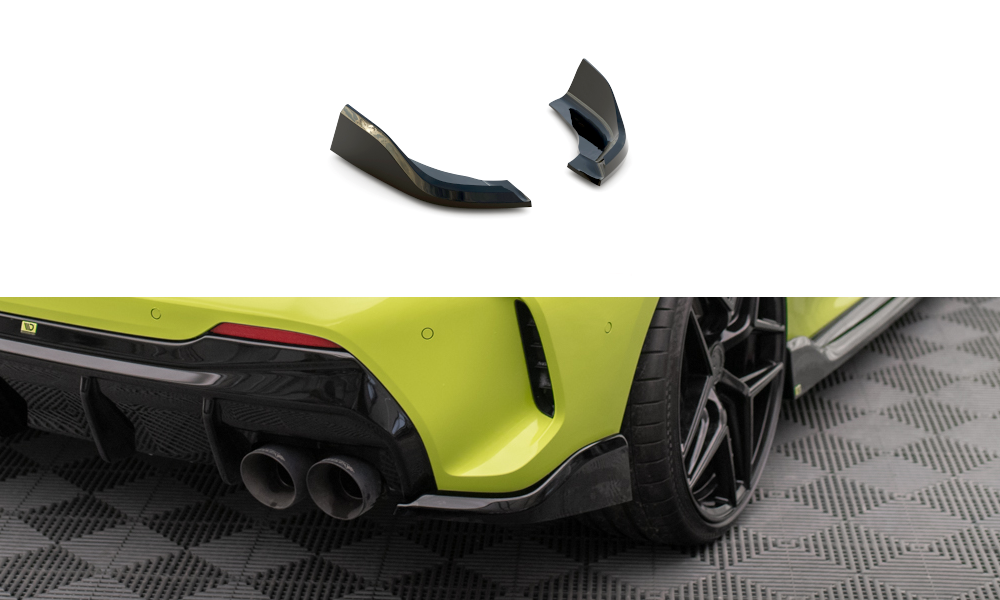 Heck Ansatz Flaps Diffusor V.6 passend für (Für heckansatz v.3) BMW 1er M-Paket /  M135i / 128ti F40 schwarz Hochglanz – Ansicht 2