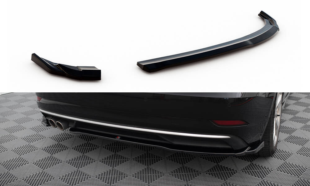 Heck Ansatz Flaps Diffusor passend für Audi A3 Sportback 8V Facelift schwarz Hochglanz – Ansicht 2