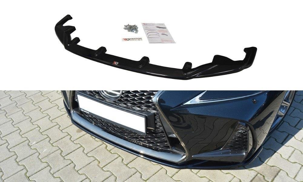 Street+ Spoilerlippe Front Ansatz V.1 passend für Lexus IS Mk3 Facelift F-Sport schwarz Hochglanz – Ansicht 2