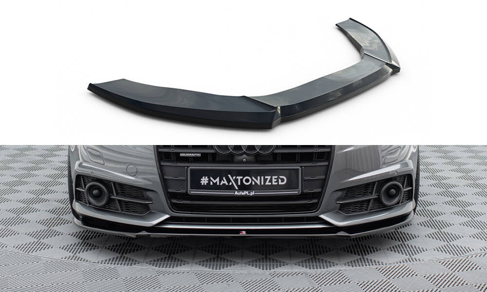 Street+ Spoilerlippe Front Ansatz V.1 passend für Audi A6 / A6 C7 S-line/ S6 C7 Facelift schwarz Hochglanz – Ansicht 2