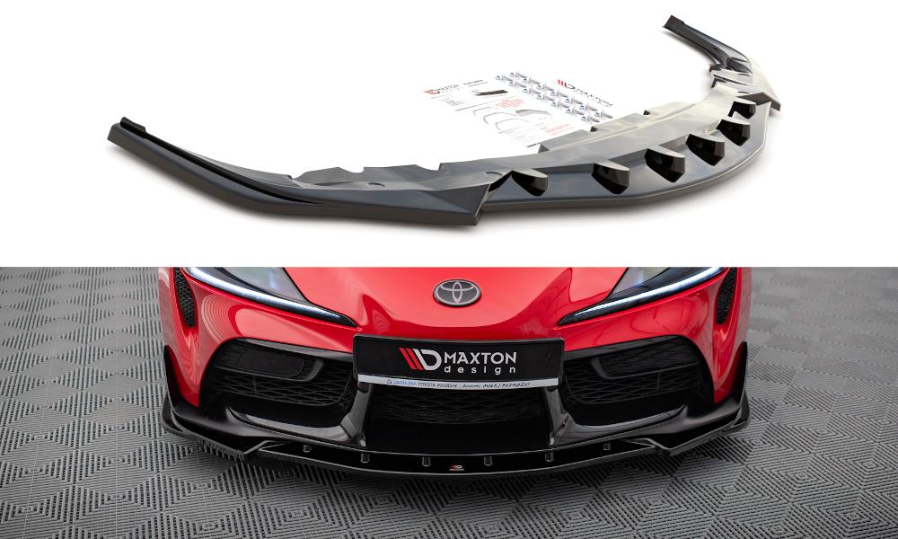 Street+ Spoilerlippe Front Ansatz V.4 passend für Toyota Supra Mk5 schwarz Hochglanz – Ansicht 2