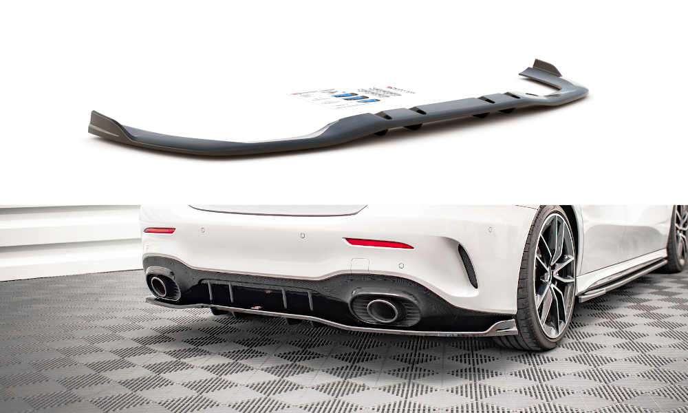 Street+ Mittlerer Diffusor RACE V.2 passend für Mercedes A 35 AMG Limousine V177 schwarz Hochglanz – Ansicht 2