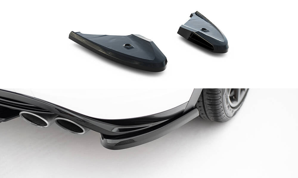 Heck Ansatz Flaps Diffusor passend für VW T-Roc R Mk1 schwarz Hochglanz – Ansicht 2
