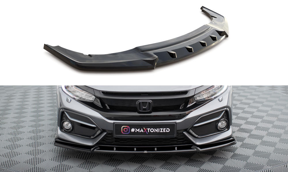 Street+ Spoilerlippe Front Ansatz passend für Honda Civic Sport Mk 10 schwarz Hochglanz – Ansicht 2