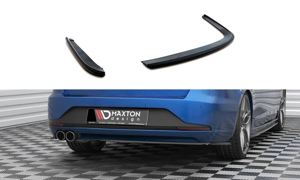 Heck Ansatz Flaps Diffusor V.3 passend für Seat Leon FR Sportstourer Mk3 schwarz Hochglanz – Ansicht 2