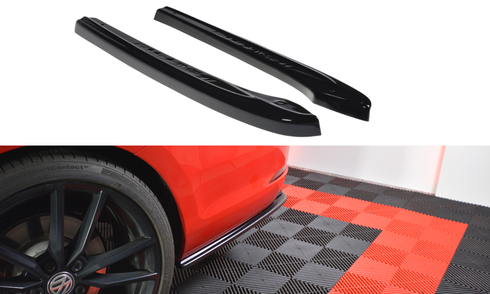 Heck Ansatz Flaps Diffusor V.1 passend für VW GOLF 7 R VARIANT FACELIFT  schwarz Hochglanz – Ansicht 2