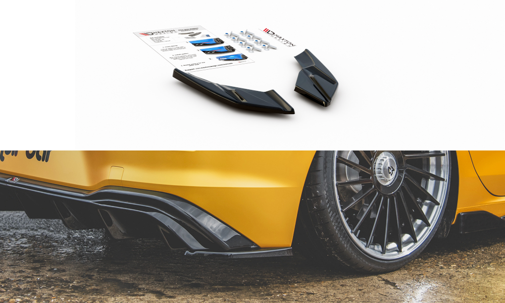 Heck Ansatz Flaps Diffusor passend für VW Golf Hatchback Mk8 Facelift schwarz Hochglanz – Ansicht 2