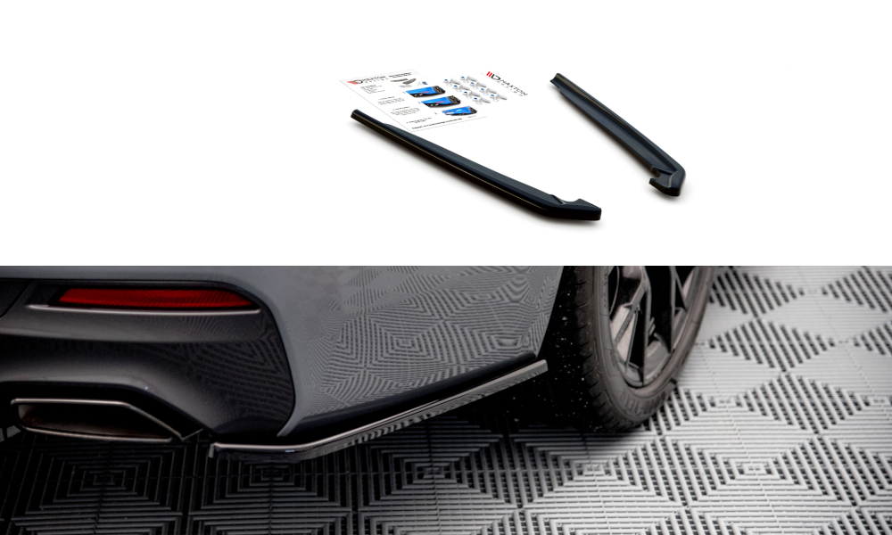 Heck Ansatz Flaps Diffusor passend für BMW 5er G30 Facelift M-Paket schwarz Hochglanz – Ansicht 2