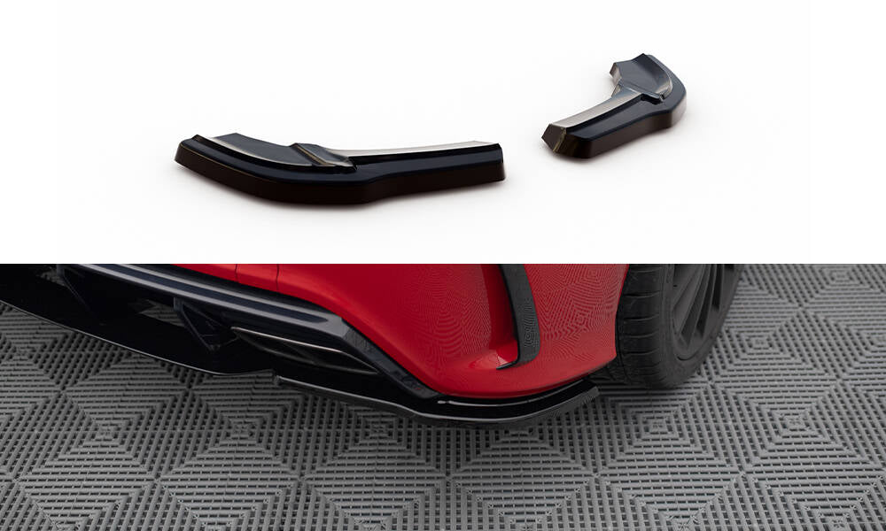 Heck Ansatz Flaps Diffusor passend für Mercedes A W176 AMG Facelift schwarz Hochglanz – Ansicht 2