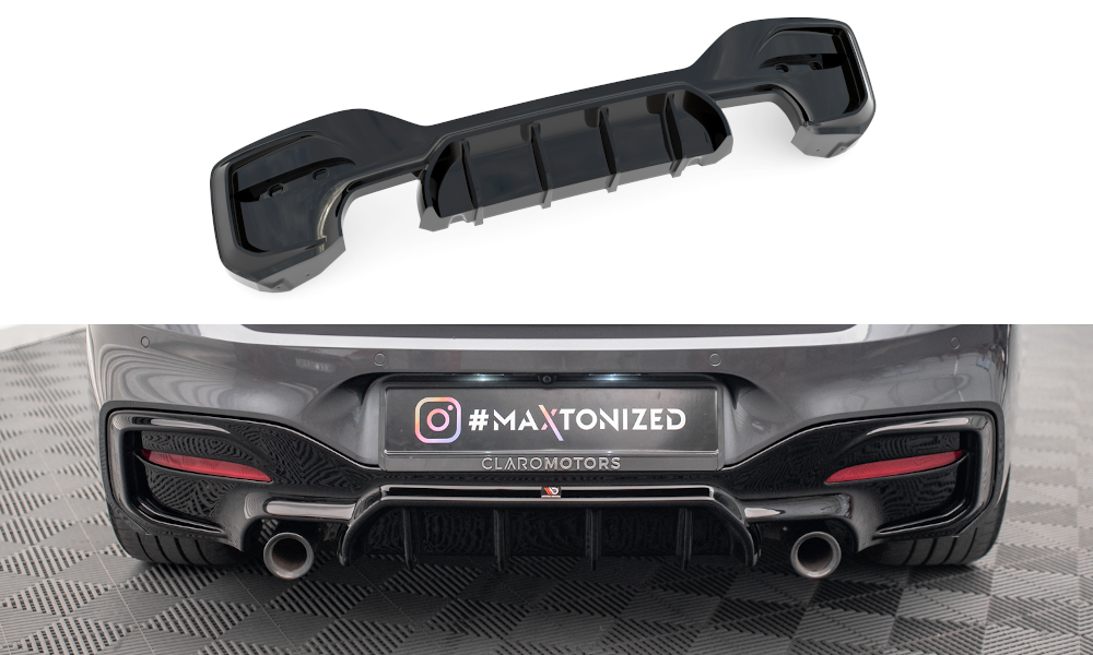 Diffusor Heck Ansatz passend für Bmw 1 F20/ F21 Facelift M-Power schwarz Hochglanz – Ansicht 2